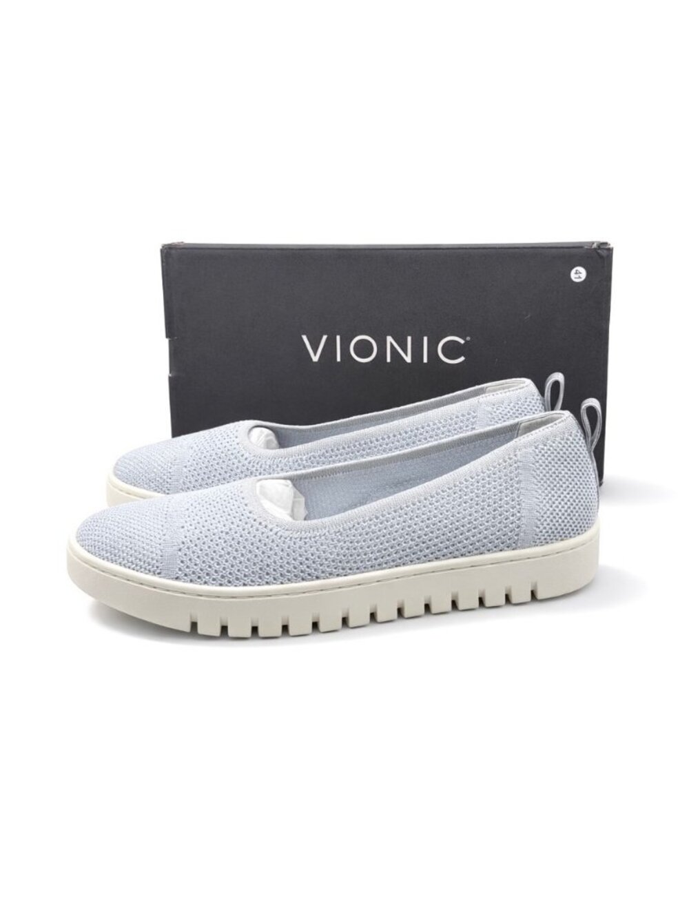 Vionic Light Blue Knit Slip-On Flats - Picture 5 of 11